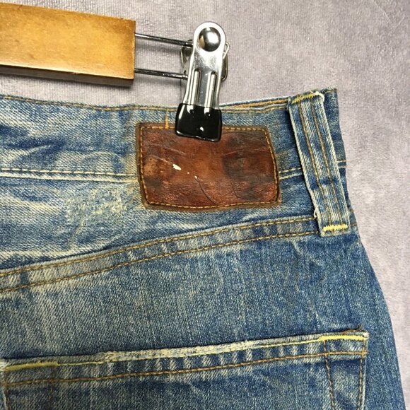 Bullhead Mens Blue Jeans size 32x30 Gravels Slim Fit Destroyed Distressed Denim - Picture 7 of 12